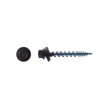 Big Timber 5WB2COCOA #10 by 2-inch 1/4"-drive bit Hex/Washer Head Metal to Wood Screws Cocoa Brown,(500 per Box)